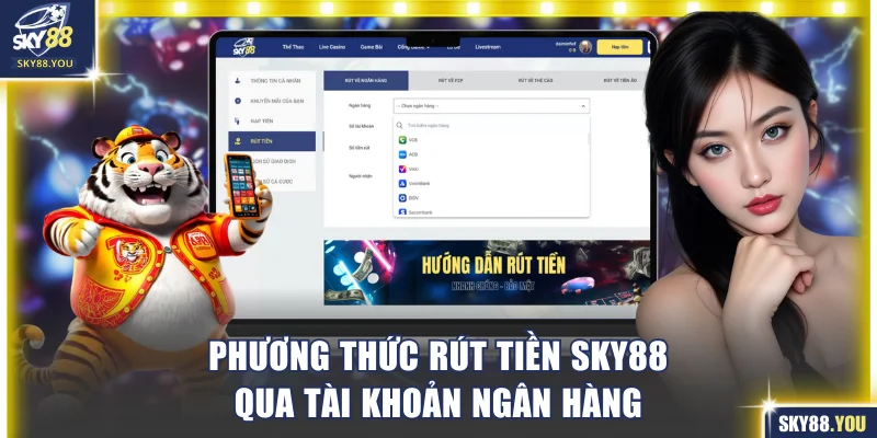 Phương thức rút tiền SKY88 qua tài khoản ngân hàng